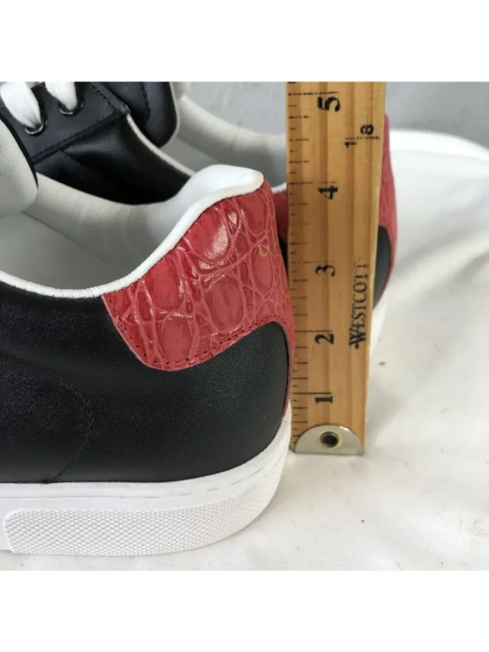 Gucci Ace Shoes Mens Size 12.5 Black Leather Web Stripe Casual Sneakers Italy